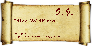 Odler Valéria névjegykártya